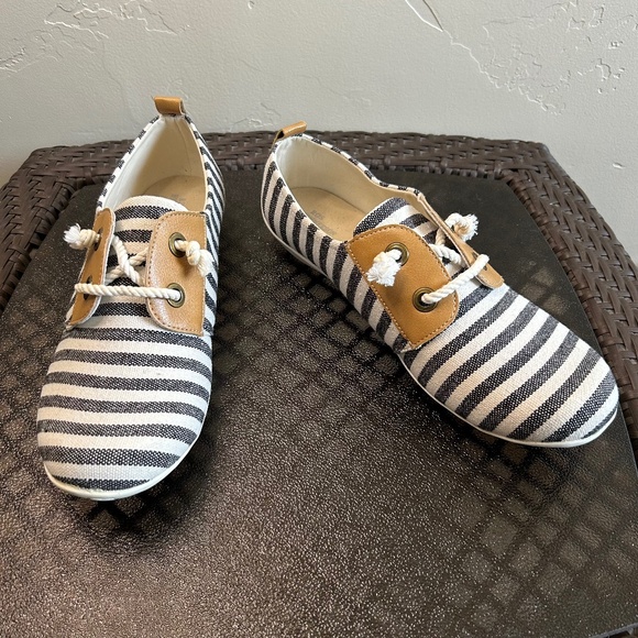 Ross Hommerson Calypso Unisex Slip on Black Stripe Shoes Size 13M/12 - Picture 2 of 9